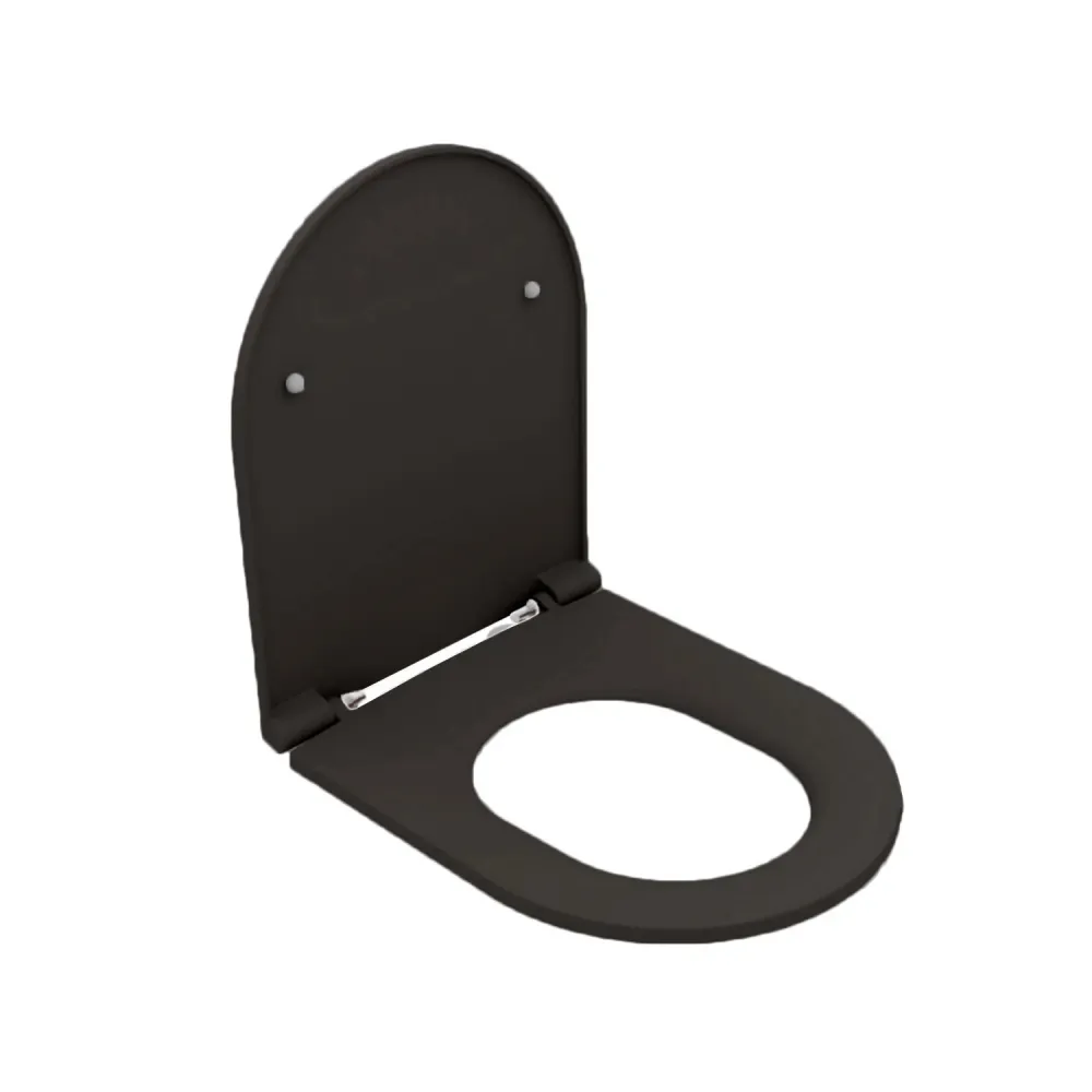 Tapa de inodoro con cierre blando para taza suspendida BathCore serie Infinity color negro mate