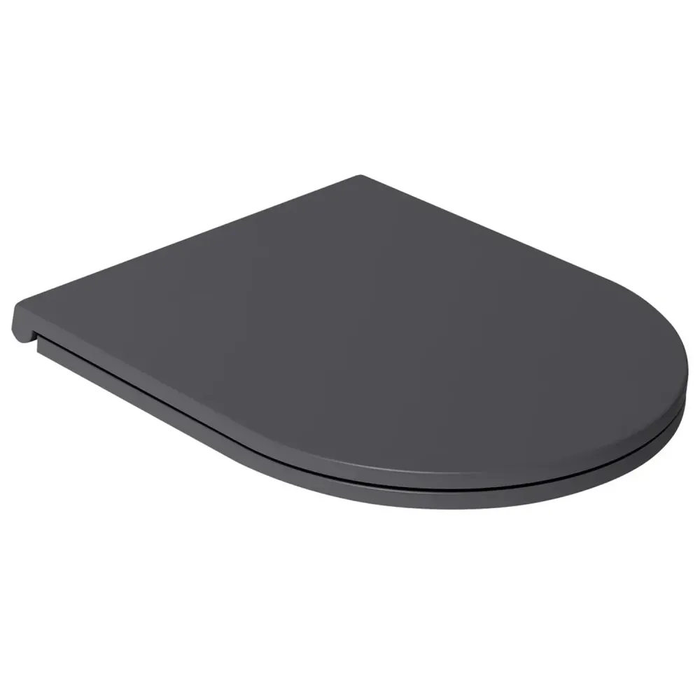 Tapa de inodoro con cierre flexible para vaso suspendido BathCore serie Infinity color Antracita Mate