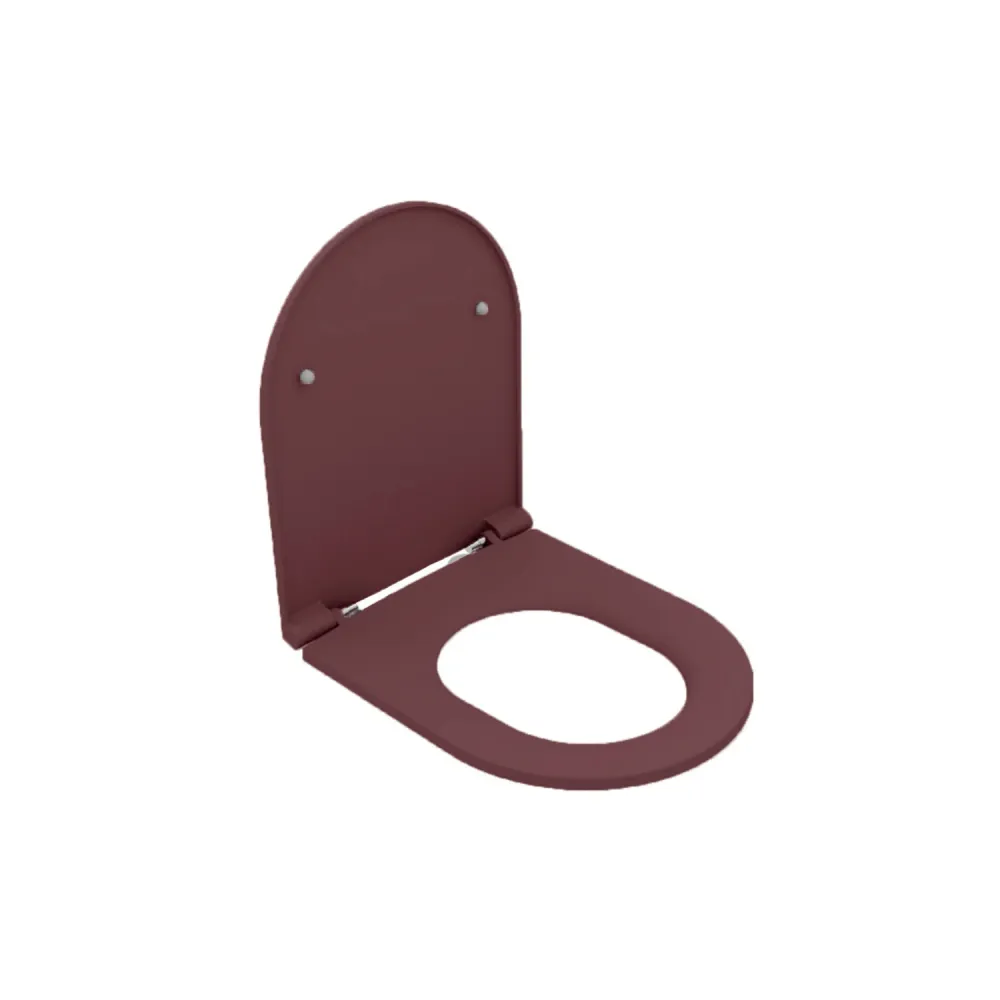 Tapa de inodoro con cierre flexible para vaso empotrado BathCore serie Infinity color Burdeos Opaco