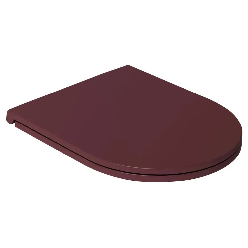 Tapa de inodoro con cierre flexible para taza suspendida BathCore serie Infinity color Burdeos Opaco
