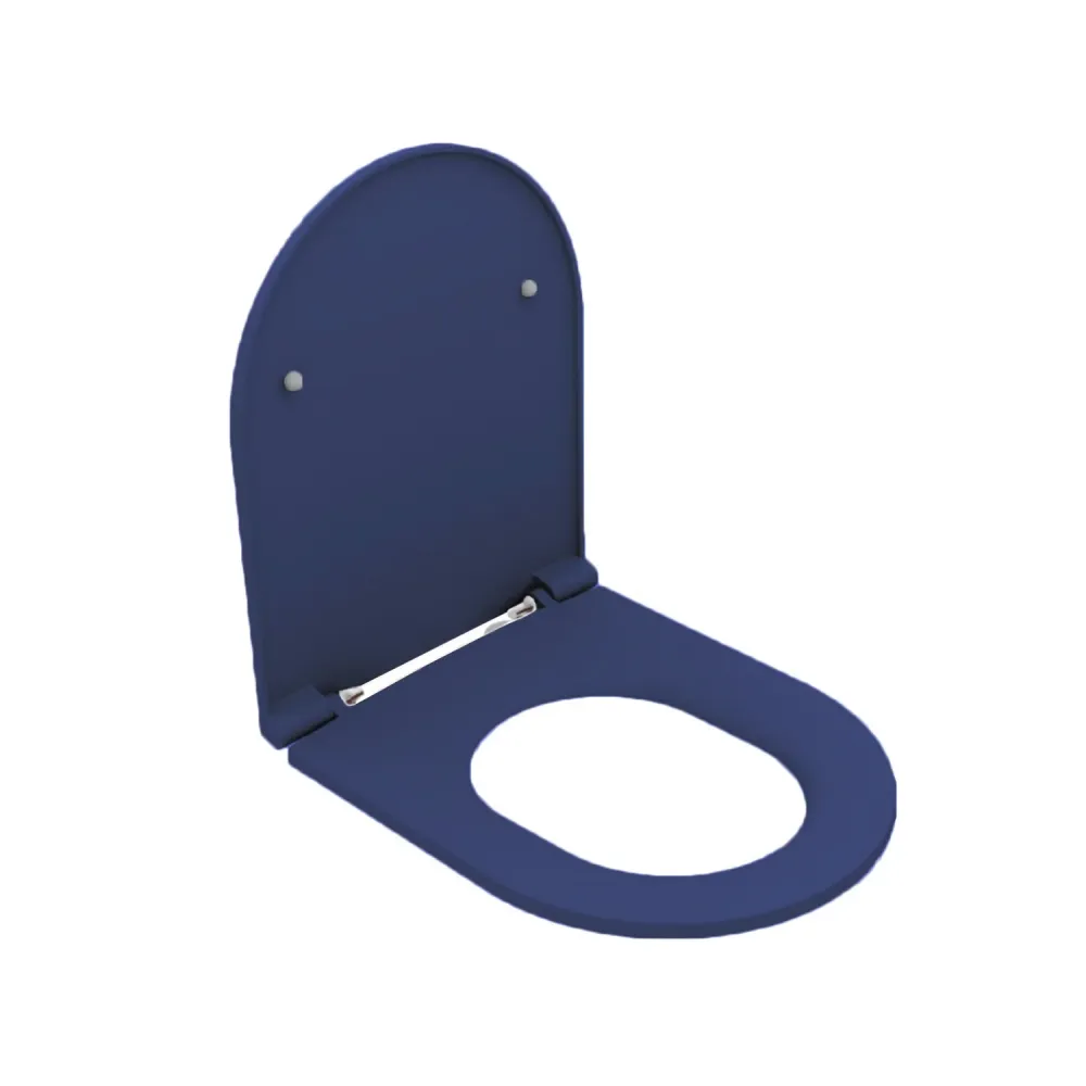 Tapa de inodoro con cierre tierno para taza suspendida BathCore serie Infinity color azul mate