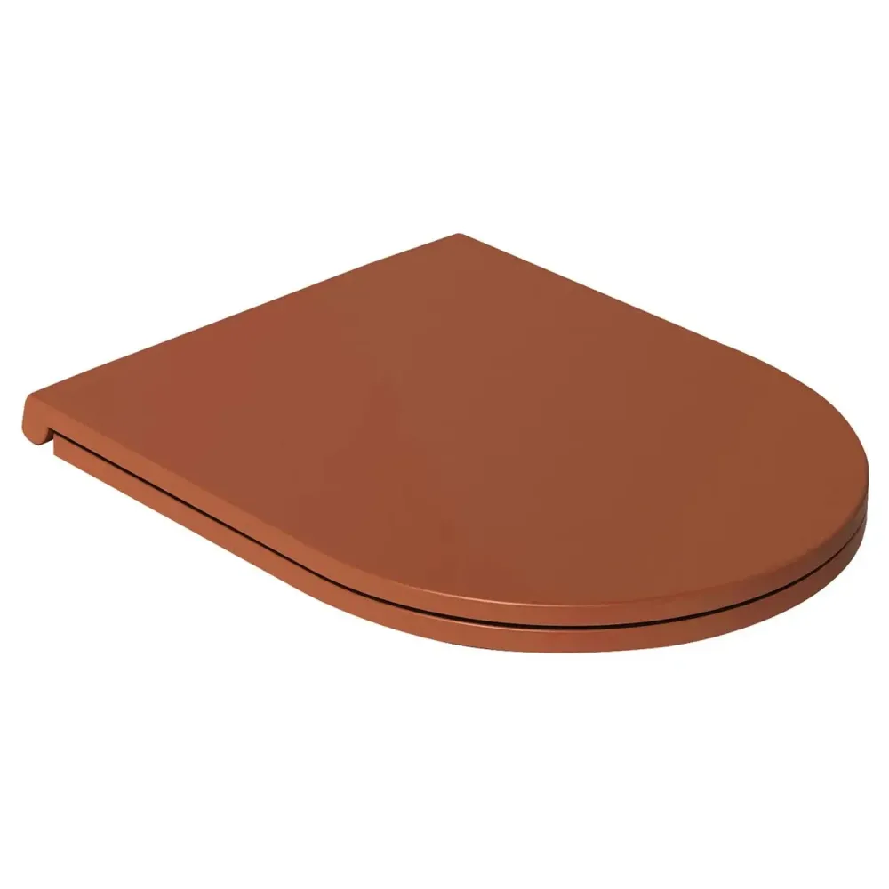 Tapa de inodoro con cierre tierno para taza suspendida BathCore serie Infinity color Arcilla Roja Mate