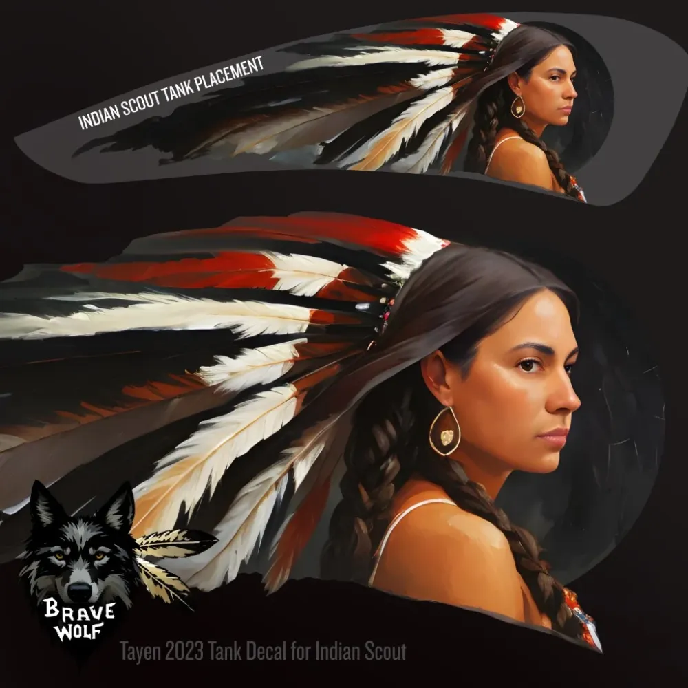 Tayen-2023 - Calcomaní de color para tanque Indian Scout