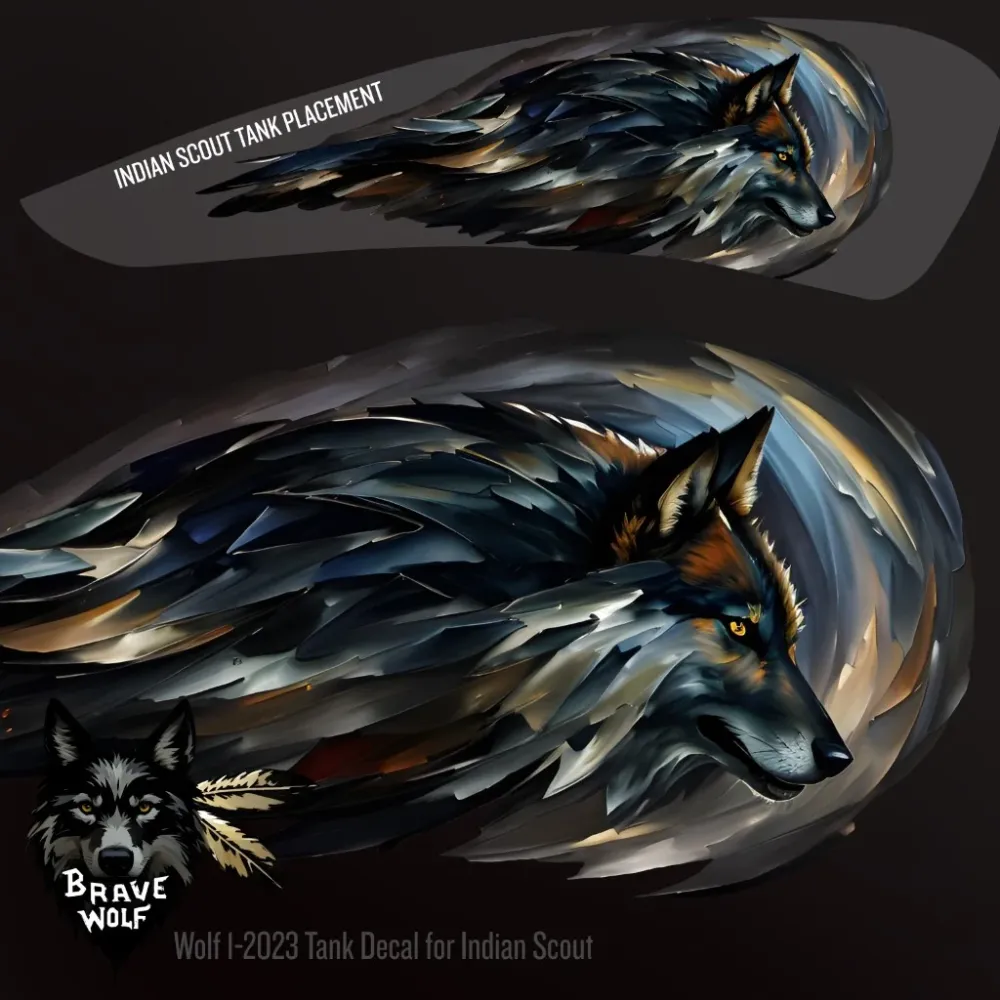 Wolf 1-2023 - Calcomaní de color para tanque Indian Scout