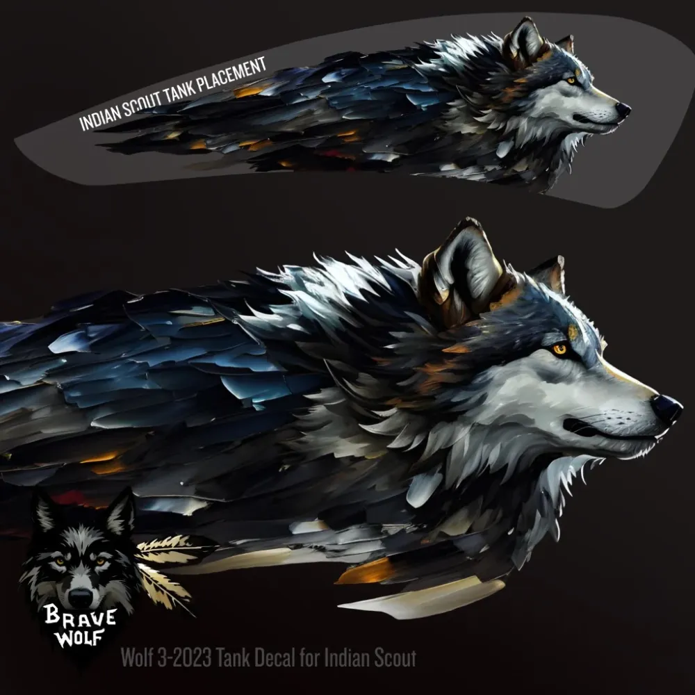 Wolf 3-2023 - Calcomaní de color para tanque Indian Scout