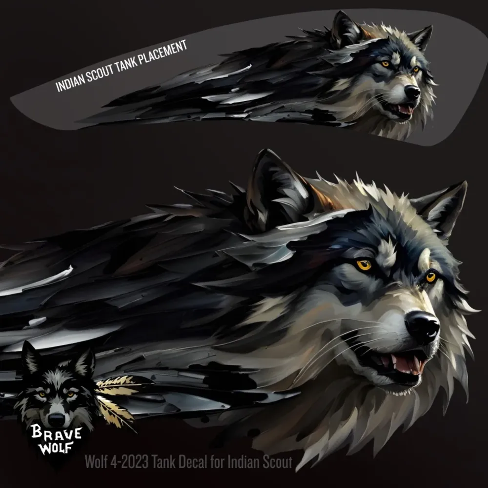 Wolf 4-2023 - Calcomaní de color para tanque Indian Scout