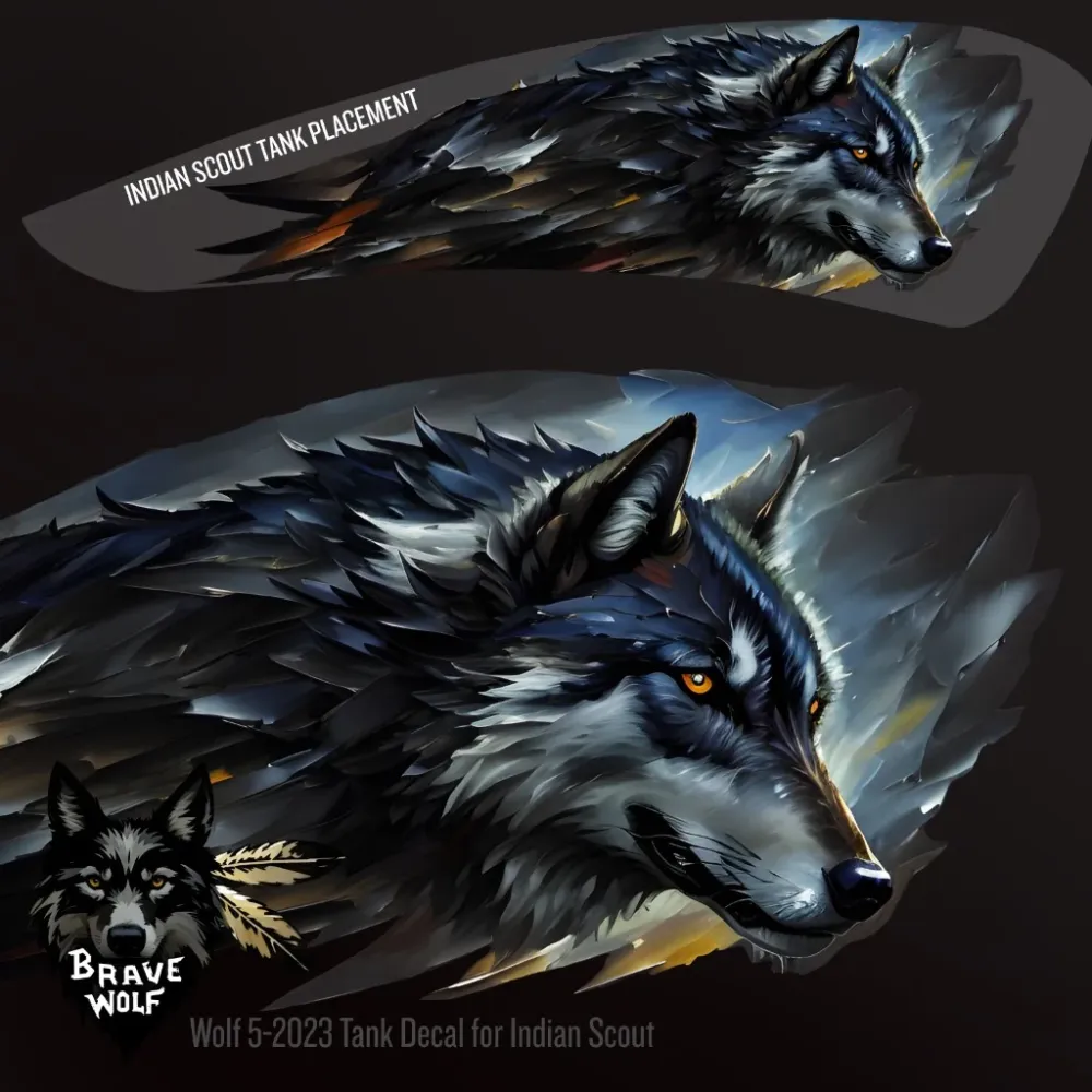 Wolf 5-2023 - Calcomaní de color para tanque Indian Scout