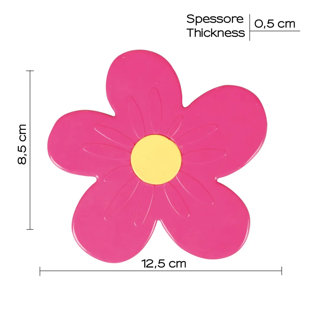 Alfombrilla antideslizante para ducha y bañera pequeño Daisy de Gedy - Rosa