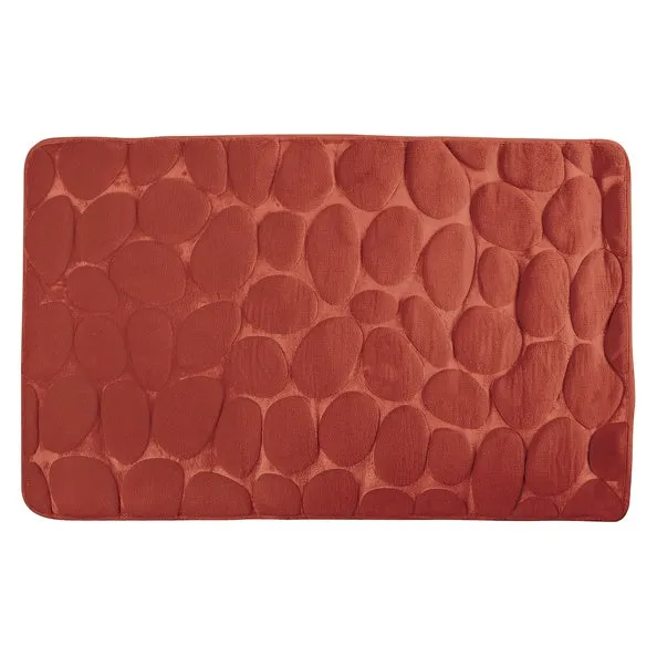 Alfombrilla de baño PEBBLE en microfibra 50x80 cm Terracota