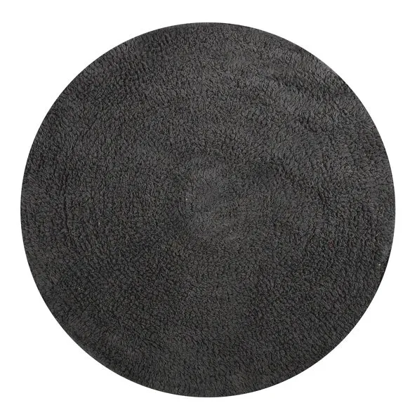 Alfombrilla de baño redonda de algodón diam.57cm gris antracita en Gris Carbón
