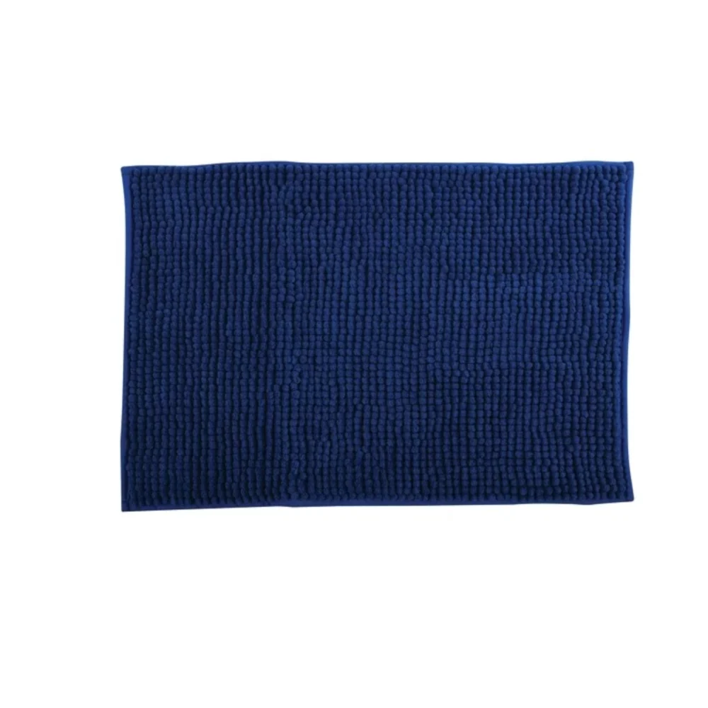 Alfombrilla de baño STEFANIA en microfibra CINIGLIA 40x60 cm azul opaco