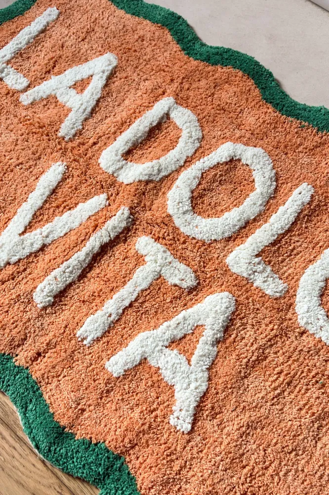 Premium Absorbente Alfombra De Baño Diseño "Dolce Vita"