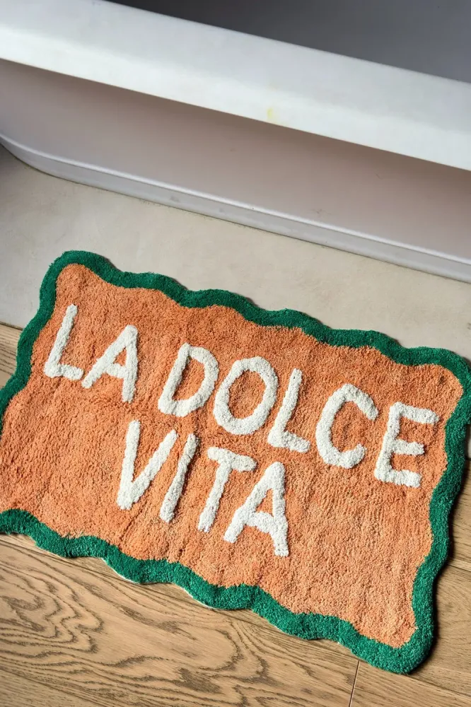 Premium Absorbente Alfombra De Baño Diseño "Dolce Vita"