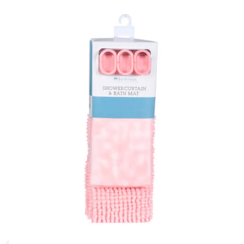 Set de baño cortina + alfombrilla 180x180 cm | Antideslizante | Lavable Máquina