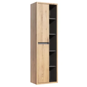 Armario Alto DEVON HC50 2D 50x33x170 Beis en Blanco Brillante