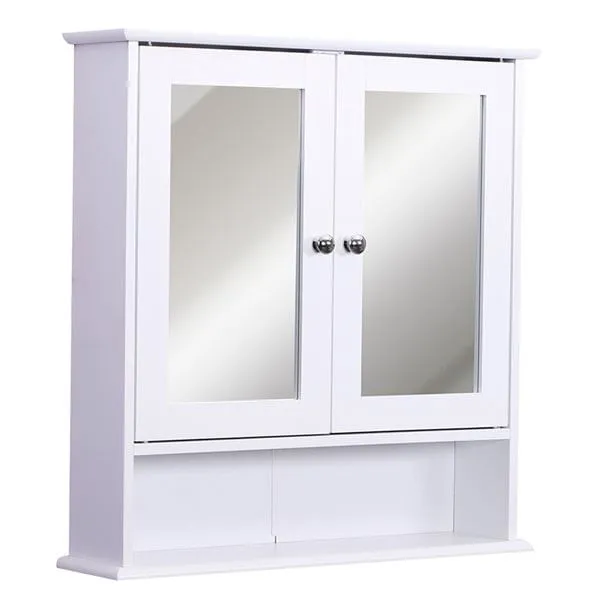 Armario de baño con espejo blanco 56x13x58 cm para Organización