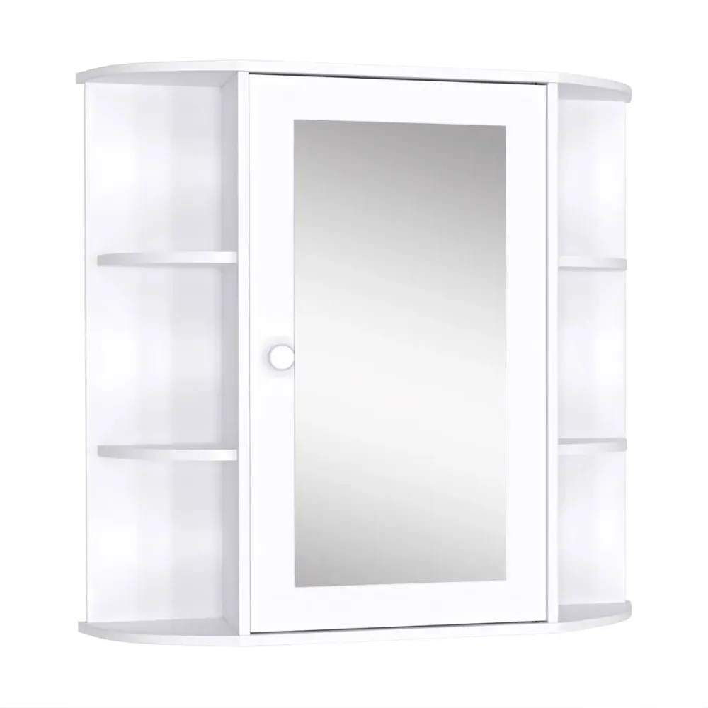 Armario de baño Kabun Homcom con espejo blanco 63x66x17 cm con Compartimentos