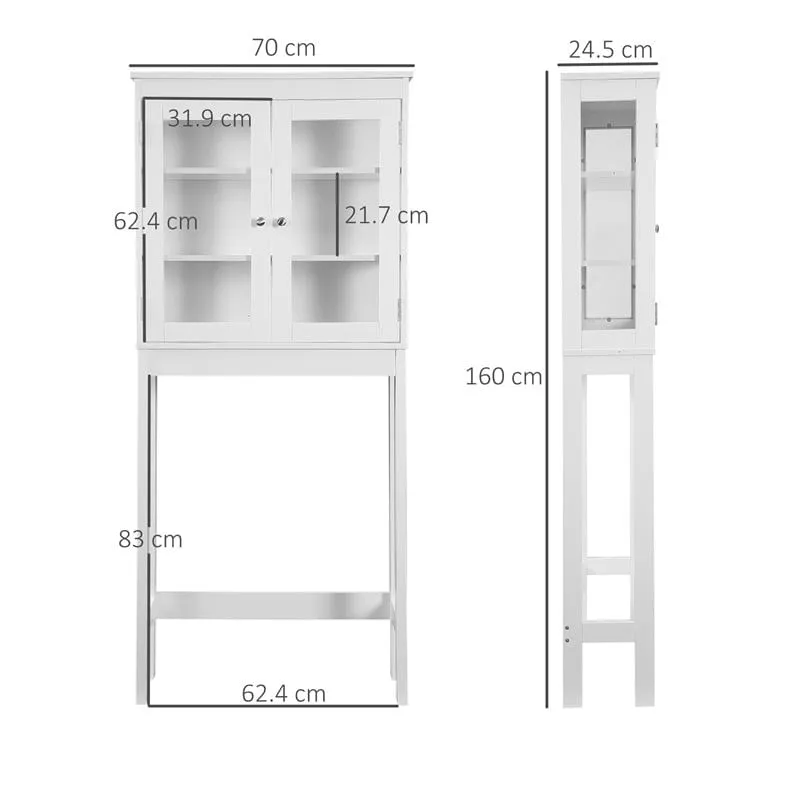 Armario de baño Kleankin sobre inodoro blanco 160x62,4x24,5 cm en Madera Tratada