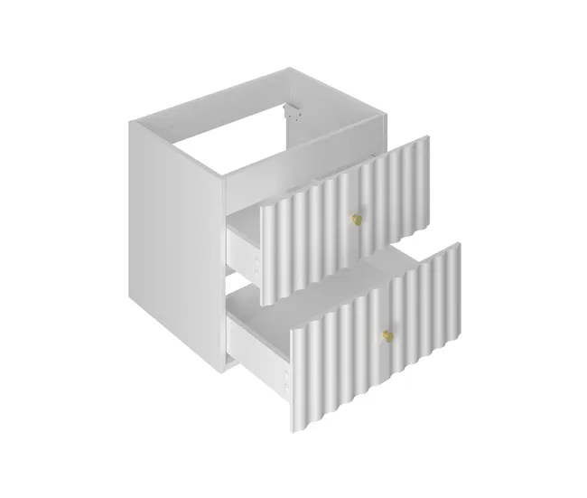 Armario de Lavabo Conjunto de muebles con lavabo individual 80cm 2 compartimientos y columna Izae Blanco
