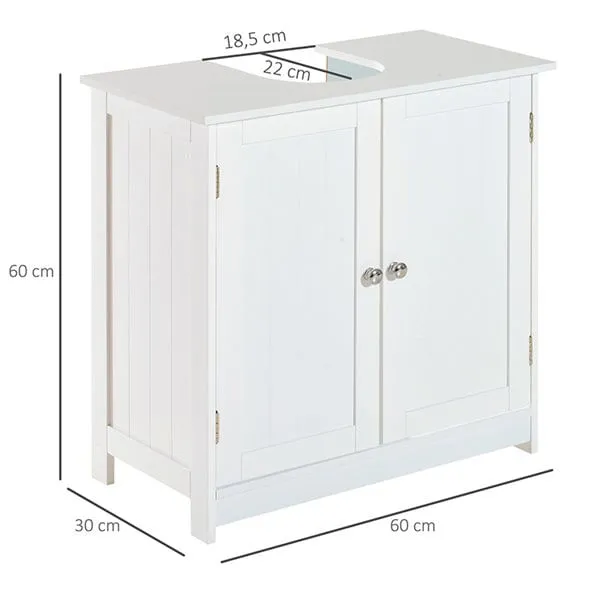 Armario para debajo del lavabo blanco 60x60x30 cm con Espejo Aumentado