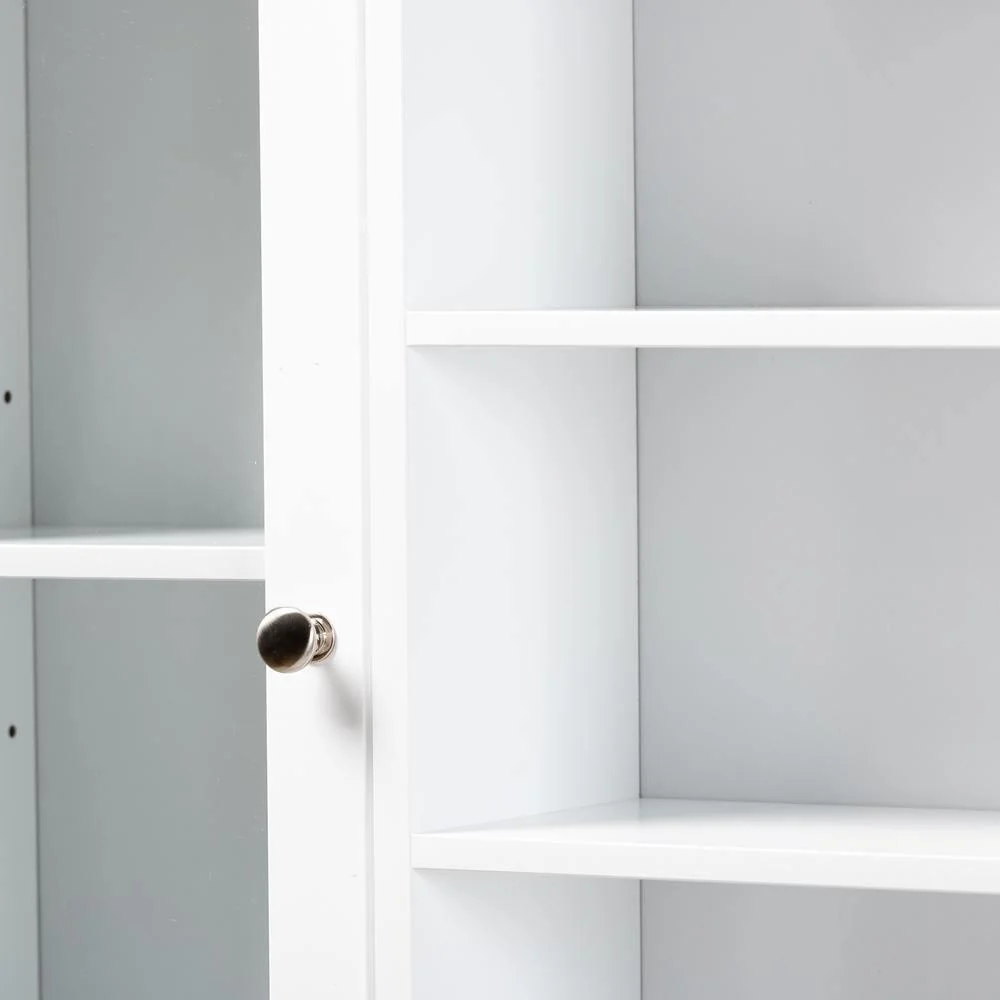 Banqueta de Baño Gabinete de almacenamiento para baño sobre el inodoro de madera con acabado blanco innovador y contemporá...
