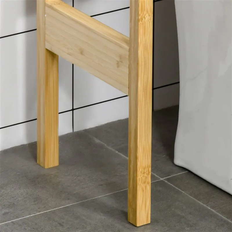 Banqueta de Baño Mueble de baño Kleankin sobre inodoro bambú 173x60x23 cm
