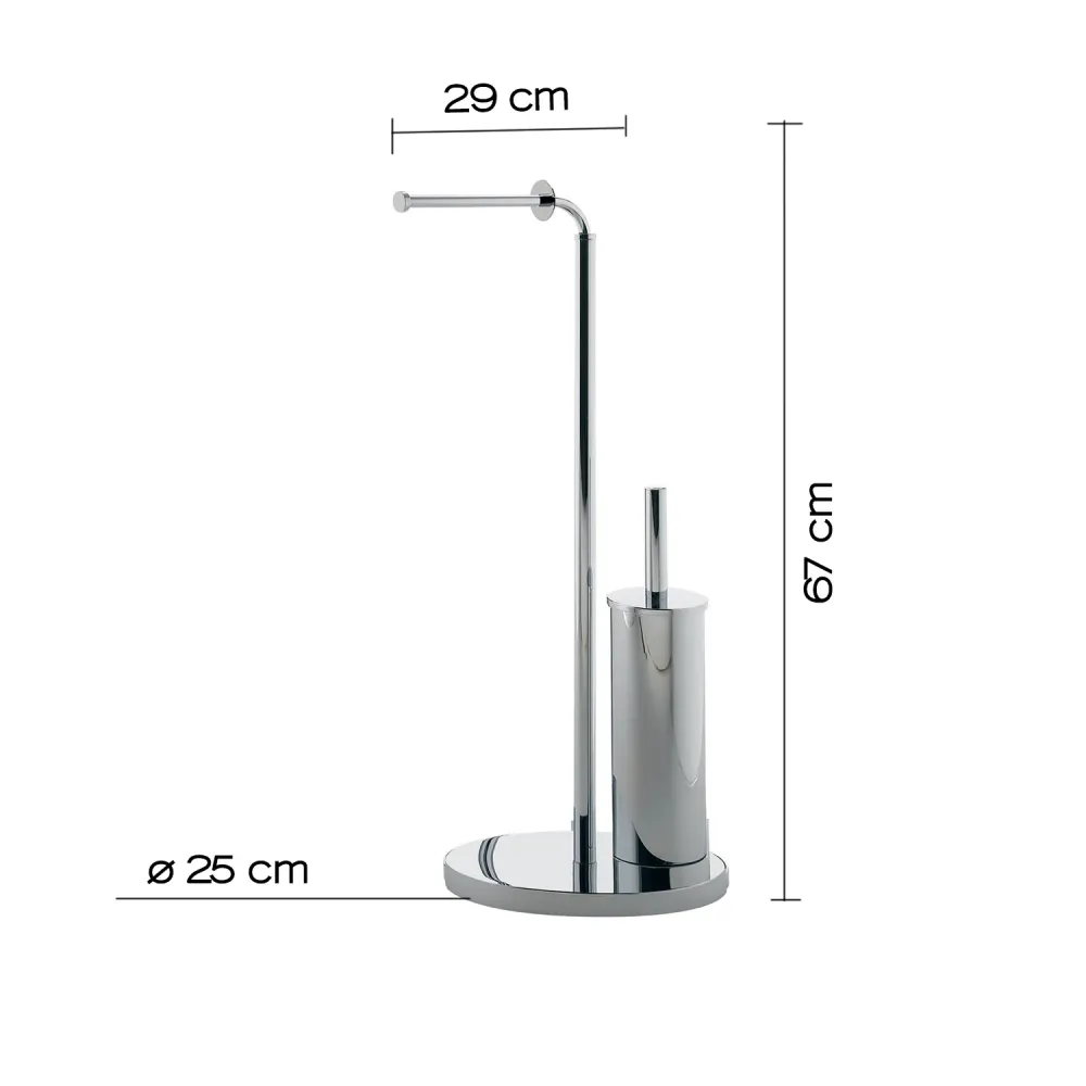 Banqueta de Baño Piantana portarotolo e scopino wc Acciaio Inox modello Winny di Gedy - Cromato