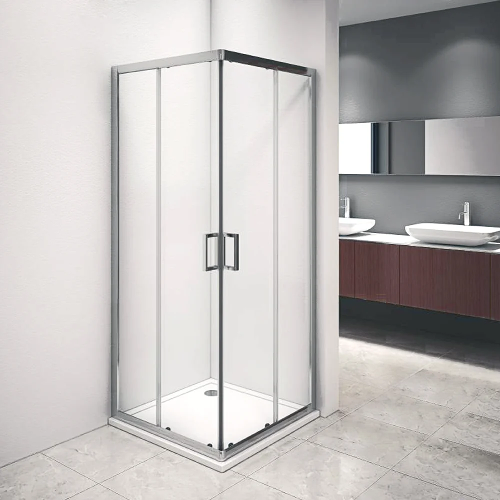 Box doccia Iconic cm 70x70 con apertura scorrevole angolare vetro anticalcare Conectado Clean trasparente 6 mm