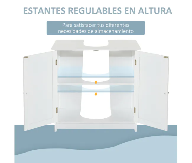 Diseño Moderno con Espejo HOMCOM Mueble para Debajo del Lavabo o Fregadero Armario de Baño de Madera Armario de Almacenaje...
