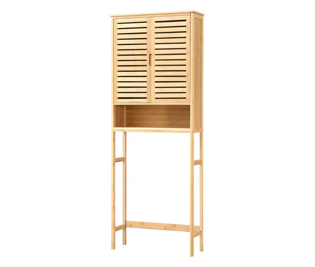 Estante de Ducha Mueble de baño sobre el inodoro Geta bambú 170 x 66 x 23 cm sin aditivos
