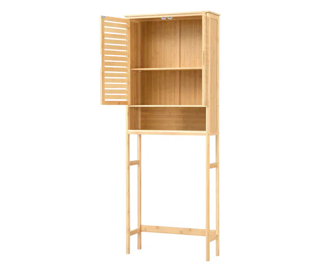 Estante de Ducha Mueble de baño sobre el inodoro Geta bambú 170 x 66 x 23 cm sin aditivos