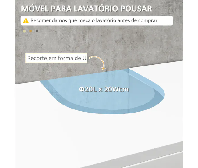 Gabinete de Baño kleankin Mueble para Debajo del Lavabo con 2 Puertas y Estante Abierto Mueble Lavabo con Pie Contemporáne...
