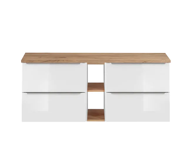 Gabinete de Baño Mueble bajo lavabo 140 cm 2 nichos April Madera