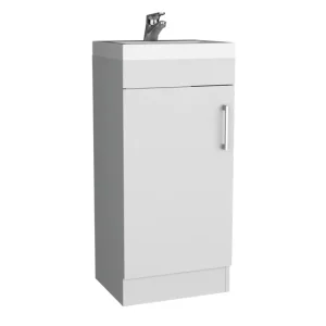 Gabinete de Baño Mueble de Baño Madrid con 1 puerta y almacenamiento inferior , blanco , 83 cm X 40 cm X 33 cm