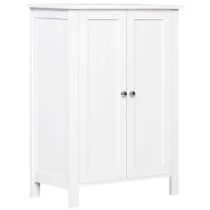 kleankin Armario de Baño con 2 Puertas y 2 Estantes Ajustables Interiores Mueble Auxiliar de Almacenaje para Salón Cocina...