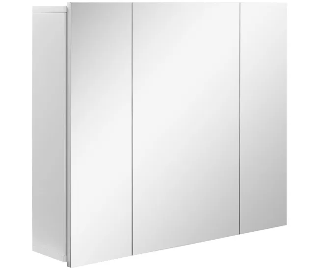 Kleankin Mueble de Baño con Espejo Mueble de Pared para Baño con 3 Puertas y Estantes Internos Ajustables 70x15x60 cm Blan...