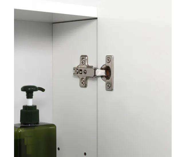 Kleankin Mueble de Baño con Espejo Mueble de Pared para Baño con 3 Puertas y Estantes Internos Ajustables 70x15x60 cm Blan...
