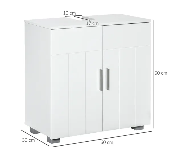 kleankin Mueble para Debajo del Lavabo Armario Baño de Suelo de Madera con 2 Puertas y Estante Ajustable Interior Reciente...
