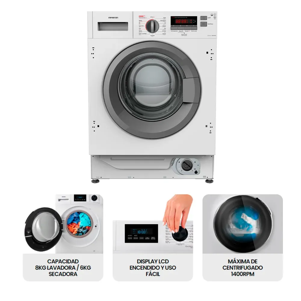 Lavadora/secadora Infiniton WSD-B695 8kg/6kg 1400 rpm 16 programas blanco 82,5 cm