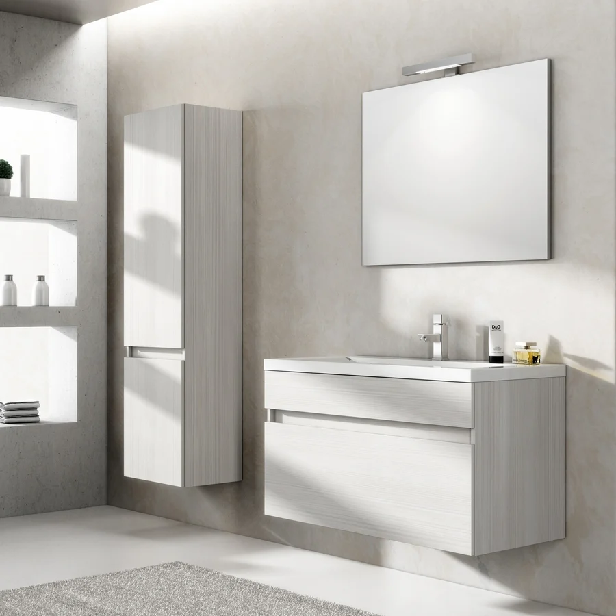 Mobile bagno sospeso modello Eleo Larice bianco