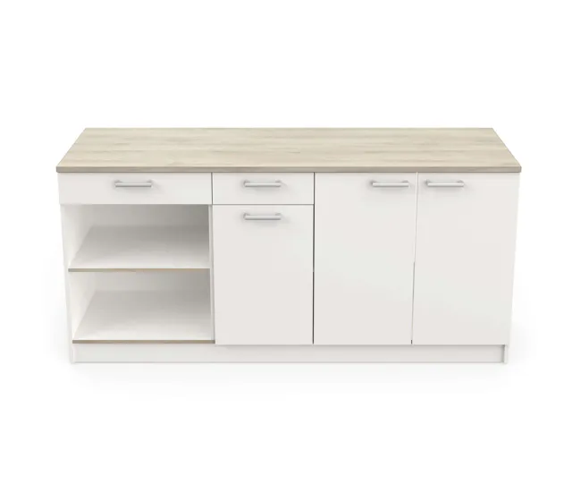 Modulo inferior cocina cooking 3 puertas 2 cajones color blanco mate estilo reciente almacenaje para Baños Pequeños
