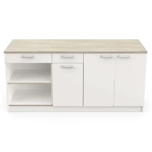 Modulo inferior cocina cooking 3 puertas 2 cajones color blanco mate estilo actual almacenaje