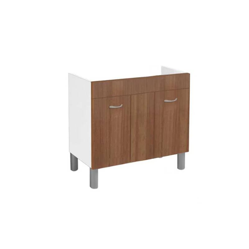 Mueble bajo fregadero para fregadero en acero inoxidable 120x50 cm color Teca