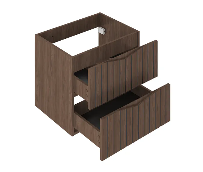 Mueble bajo lavabo 120cm encimera Siena madera y negro con Estante para Toallas