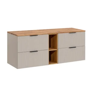Mueble bajo lavabo 140cm 2 compartimientos Adriel Cachemira y Madera