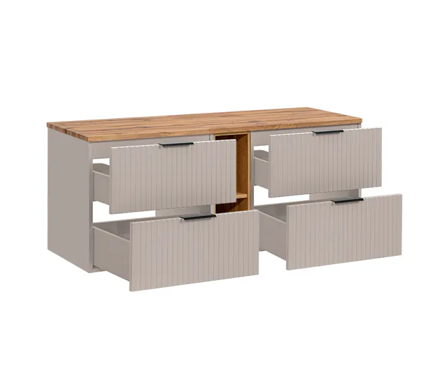 Mueble bajo lavabo 140cm 2 compartimientos Adriel Cachemira y Madera