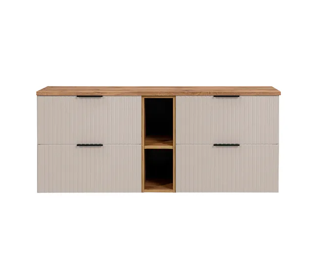 Mueble bajo lavabo 140cm 2 compartimientos Adriel Cachemira y Madera