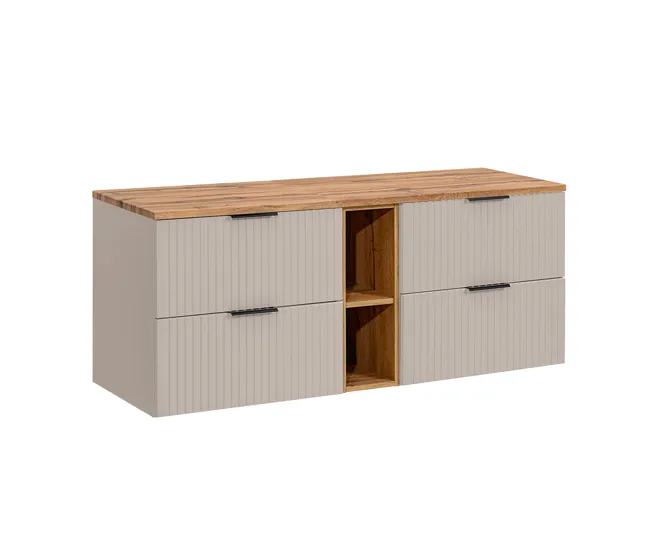Mueble bajo lavabo 140cm 2 compartimientos Adriel Cachemira y Madera