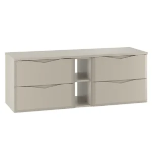 Mueble bajo lavabo 140cm 2 compartimientos encimera Ellie Cachemira con Ganchos para Toallas