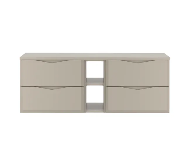 Mueble bajo lavabo 140cm 2 compartimientos encimera Ellie Cachemira con Ganchos para Toallas